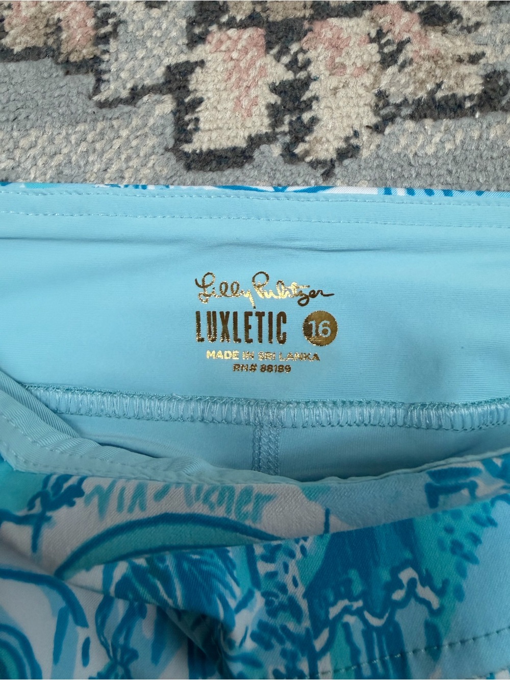 Lilly Pulitzer Light Blue Printed Skort - Picture 3 of 3